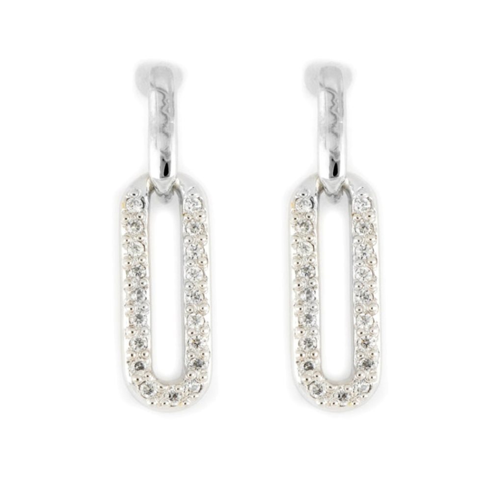 Diamante Link Pavé Post Earring